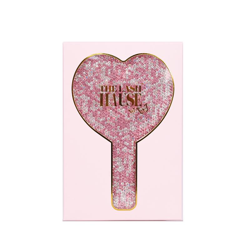Diamonte Heart Handheld Mirror