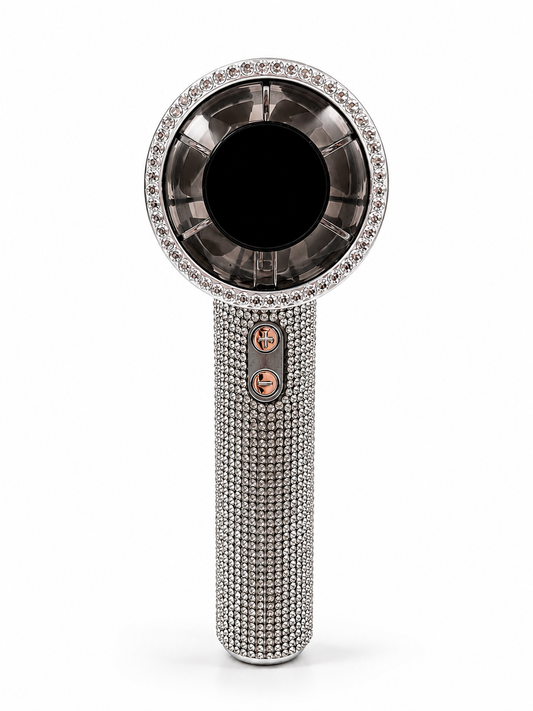 Luxury Silver Glitter Lash Fan