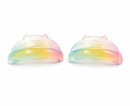 Glitter Rainbow Cat Glueless Sheilds