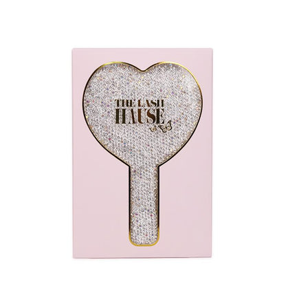 Diamonte Heart Handheld Mirror