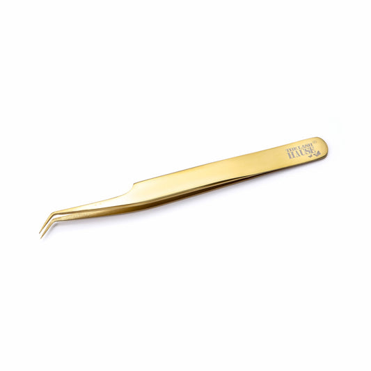 Gold Curved Tweezers