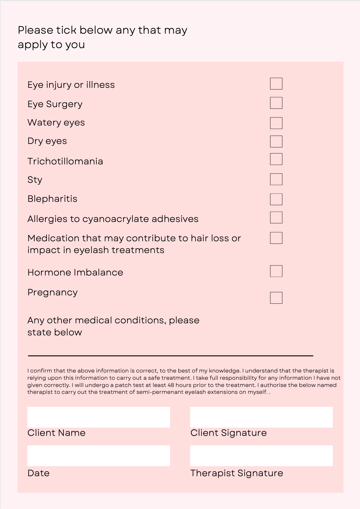 Client Record Card Template