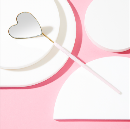 Gold and Pink Heart Eyelash Extension Mirror